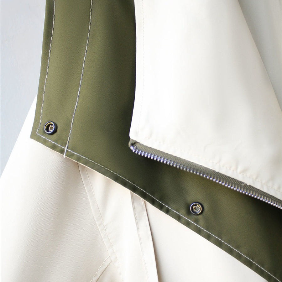Amara Chic - Trenchcoat vert élégant pour femme en saison de transition