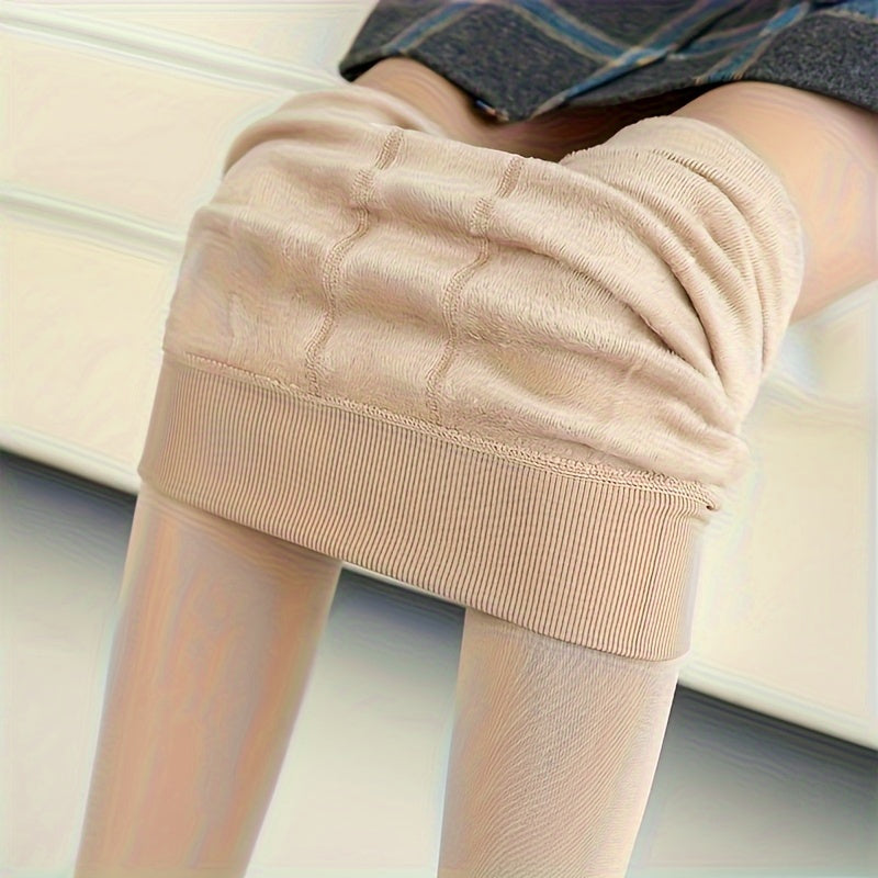 Léonie - Leggings thermiques en polaire noires pour l'hiver