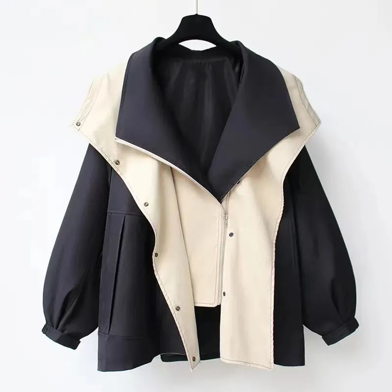 Amara Chic - Trenchcoat vert élégant pour femme en saison de transition