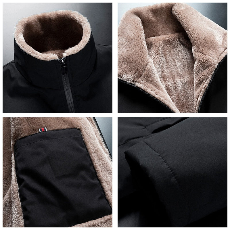 Veste en peluche à col roulé pour