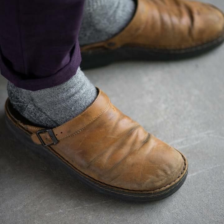 ConfortMax - Pantoufles en cuir orthopédiques pour hommes