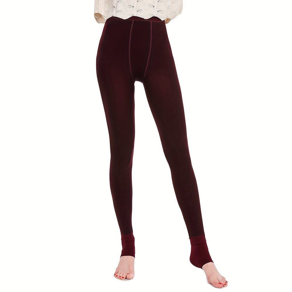 Léonie - Leggings thermiques en polaire noires pour l'hiver