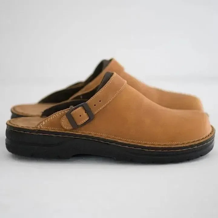 ConfortMax - Pantoufles en cuir orthopédiques pour hommes