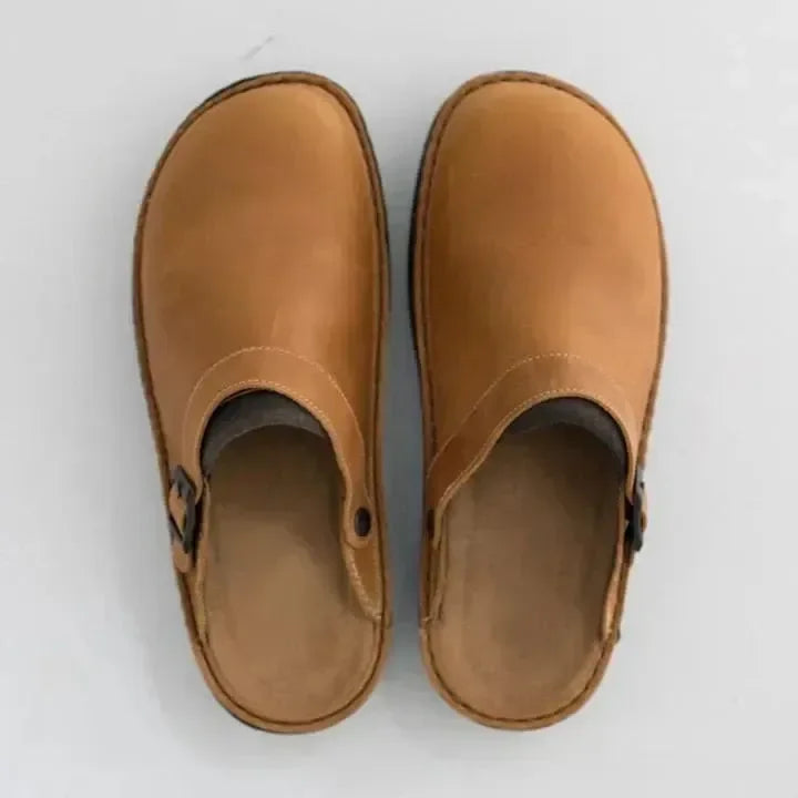 ConfortMax - Pantoufles en cuir orthopédiques pour hommes